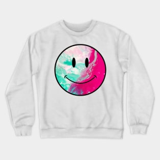 electric neon psychedelic oil spill smiley face Crewneck Sweatshirt